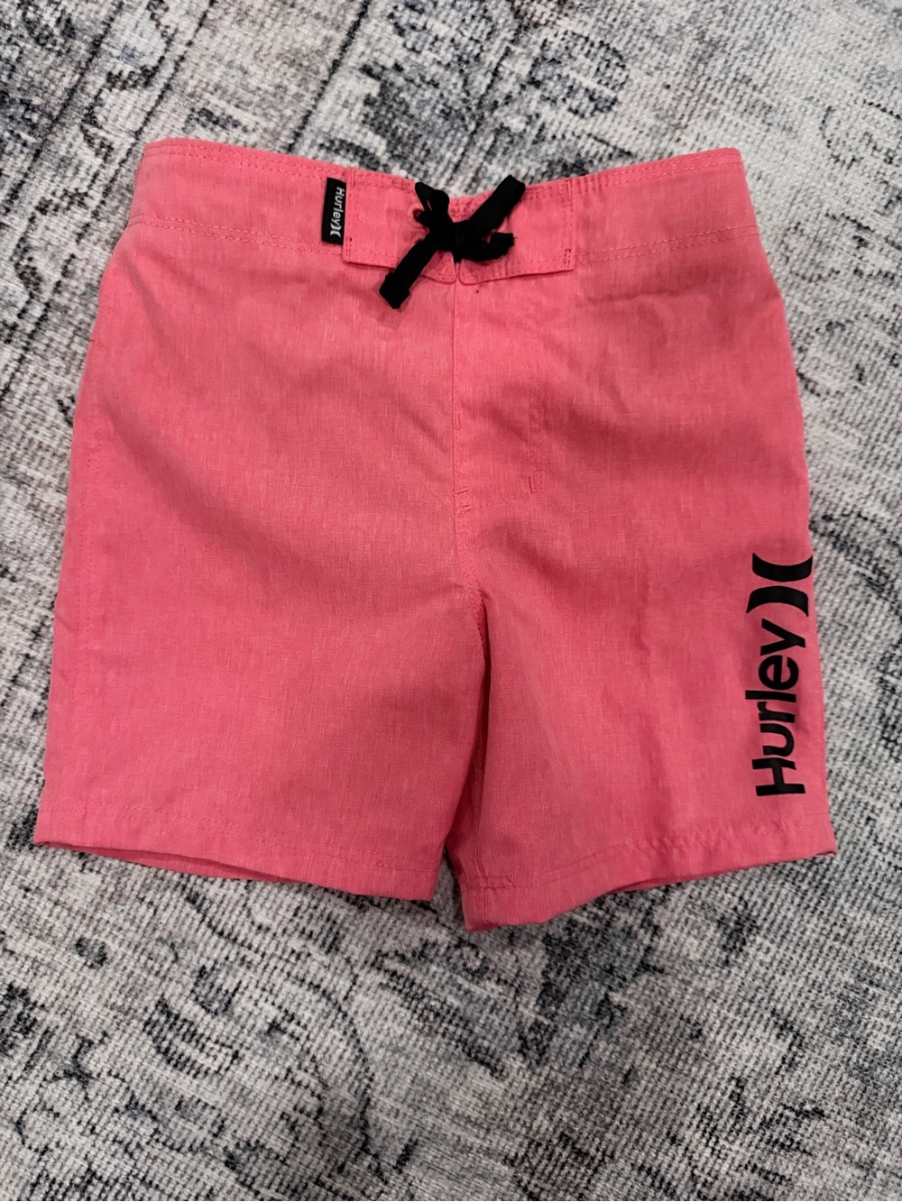 Hurley Kids Pink Swim Trunks with Black Drawstring